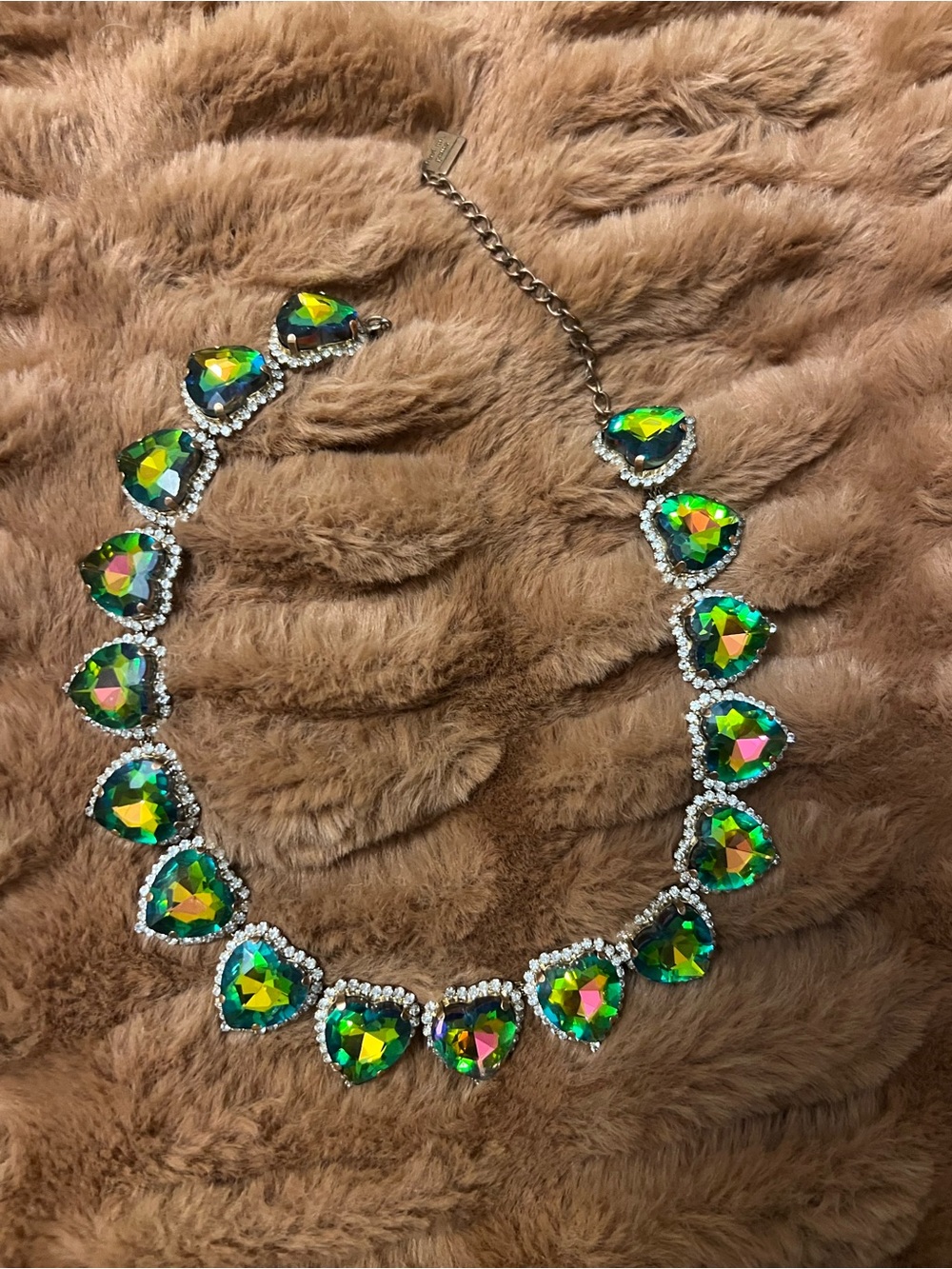 Girls Night❤️ Green volcano Crystal Statement Necklace FMG